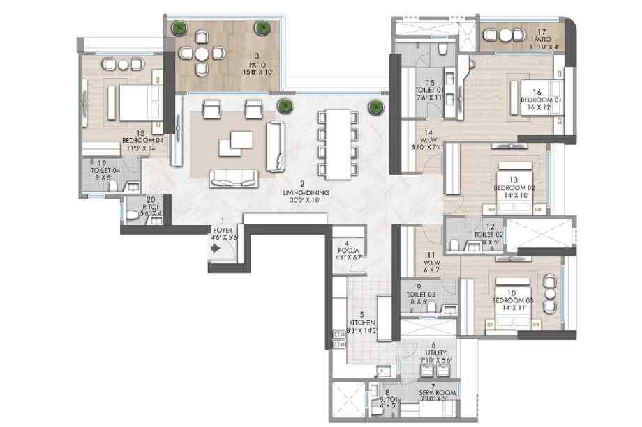 Rustomjee-verdant-vistas-Floor-Plan-4BHK-2204-sqft