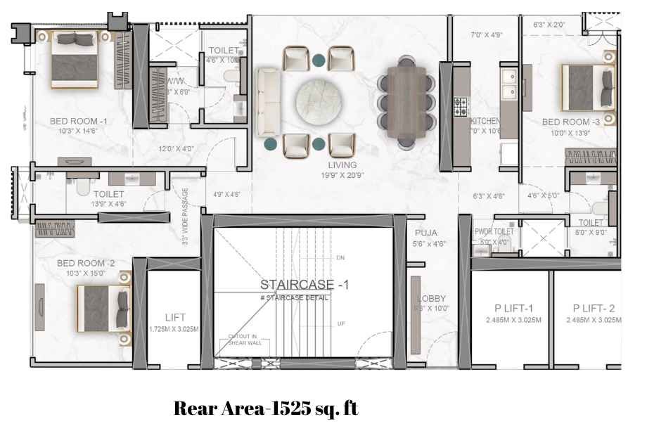 DLH Signature-Plan-3-BHK-1525-sqft