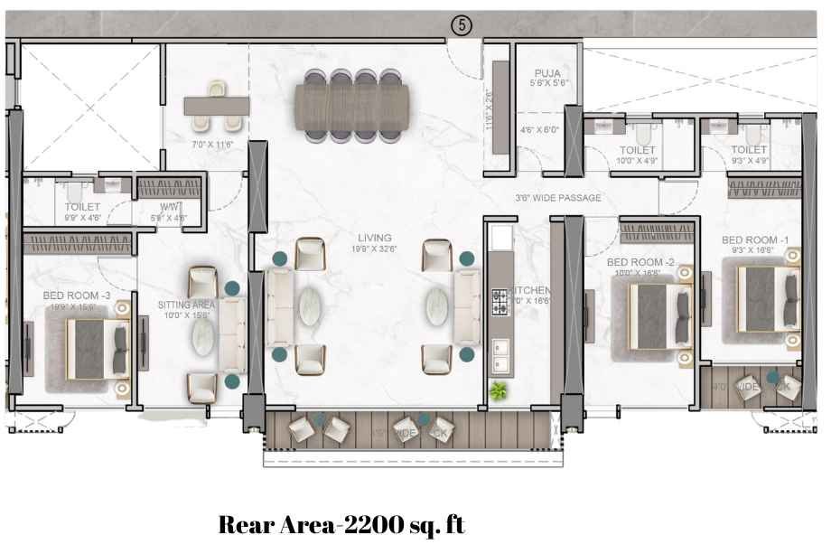 DLH Signature-Plan-3-BHK-2200-sqft