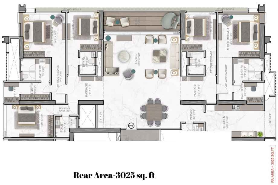 DLH Signature-Plan-5-BHK-3025-sqft