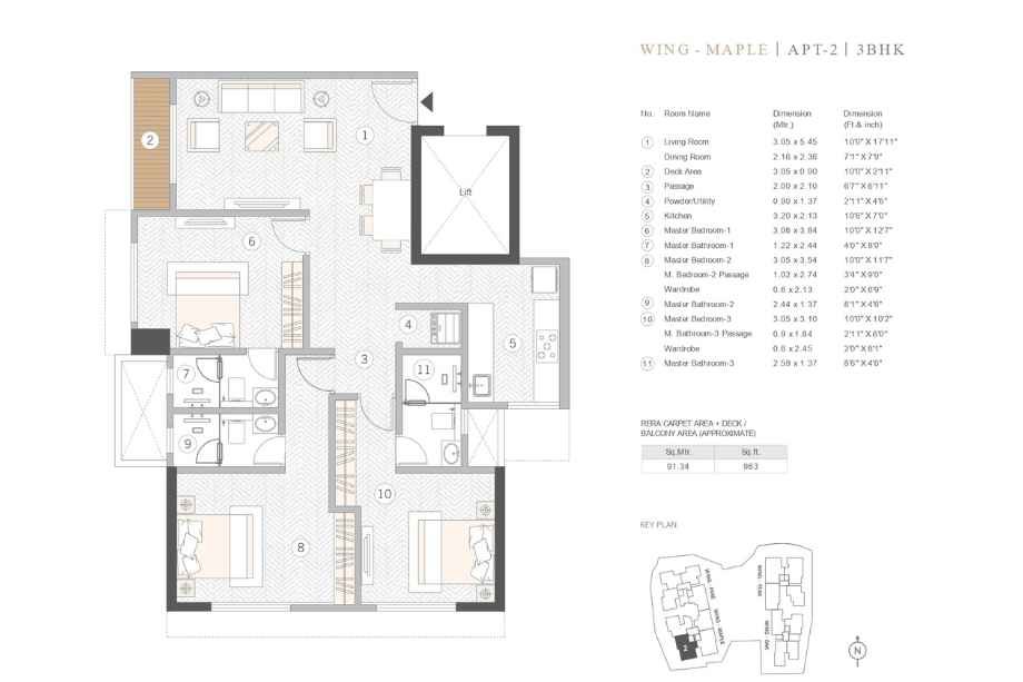 Courtyard-Kalina-Floor-Plan-3-BHK-983-sqft