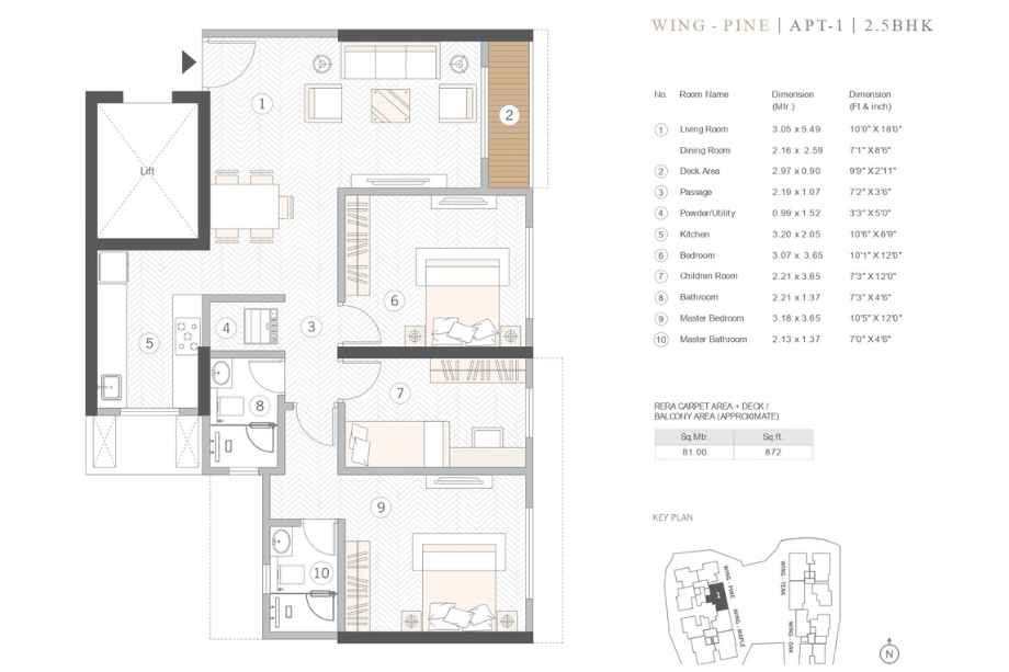 Courtyard-Kalina-Floor-Plan-2.5-BHK-872-sqft