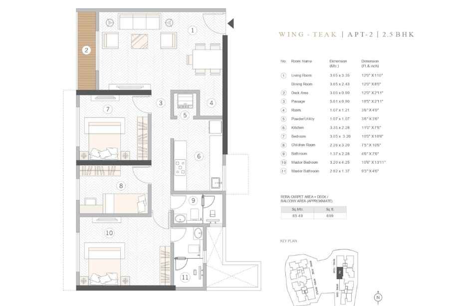 Courtyard-Kalina-Floor-Plan-2.5-BHK-899-sqft