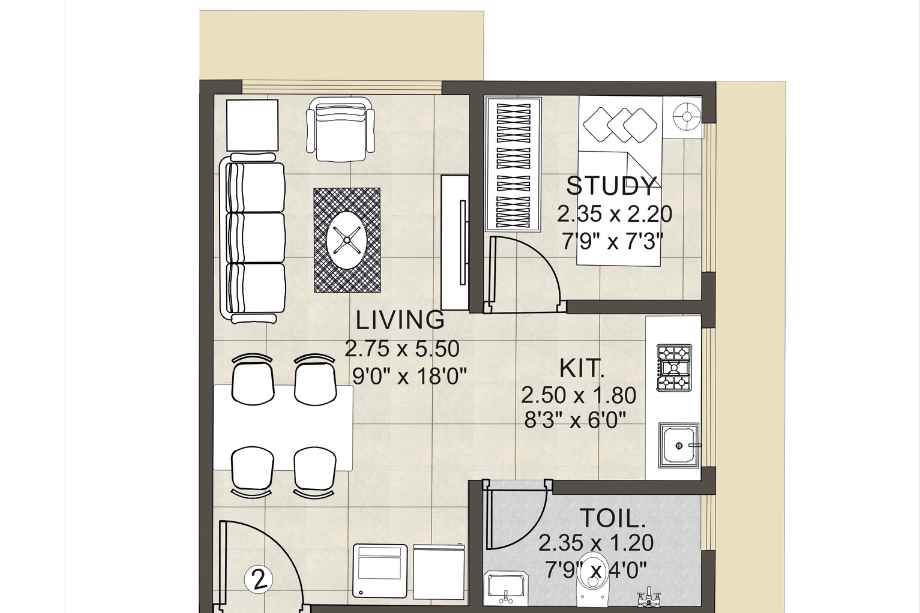 Urban-Heritage-Floor-Plan-1-BHK-312-sqft