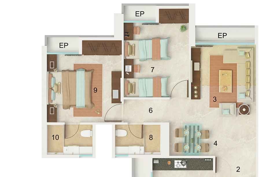 Dynamix-Parkwoods-Floor-Plan-2-BHK-693-Sqft