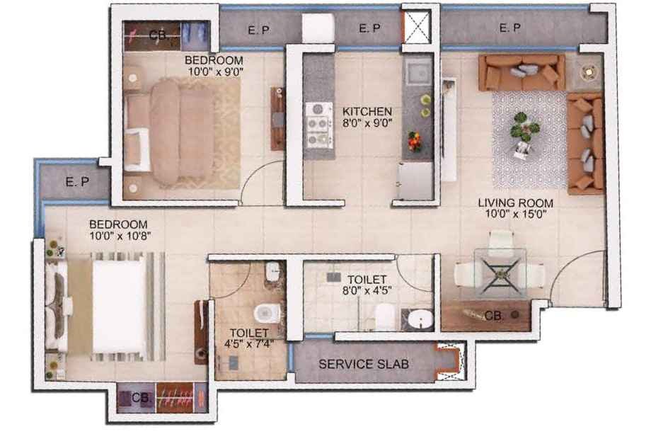 Mahavir-Spring-Floor-Plan-2-BHK-Type-A