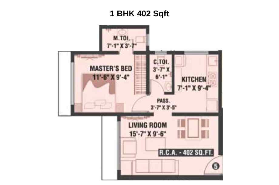 Rakshi-Elanza-Floor-Plan-1-BHK-402-Sqft-Andheri-East-Chakala