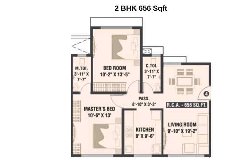 Rakshi-Elanza-Floor-Plan-2-BHK-656-Sqft-Andheri-East-Chakala