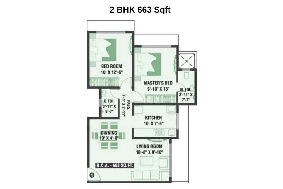 Rakshi-Elanza-Floor-Plan-2-BHK-663-Sqft-Andheri-East-Chakala