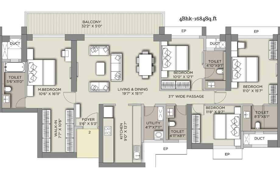 Anaya-Crystal-Antara-Floor-Plan-4Bhk-1684-sqft