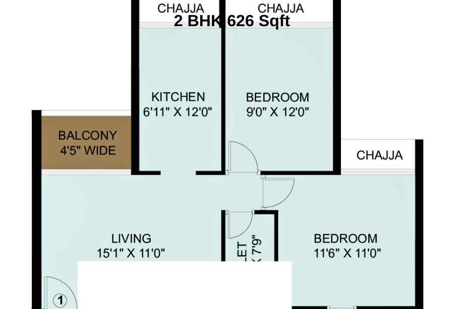 Sai-Ayaana-Floor-Plan-2-BHK-626-Sqft-Taloja