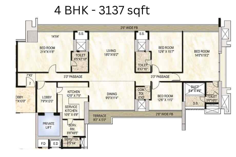 One-Akshar-Large-Unit-Plan-4-BHK-Sanpada