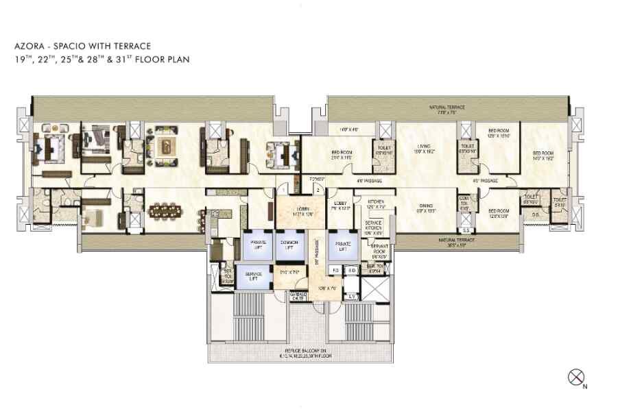 One-Akshar-Floor-Plan-Azora-Spacio-With-Terrace-19th-22th-25th-&-28th-&-31st-Sanpada-Navi-Mumbai