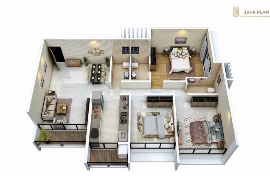 One-Luxuria-3BHK-Floor-Plan