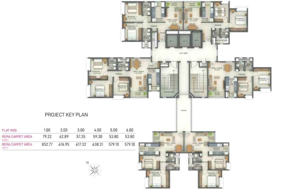 Tata-Amantra-Floor-Plan-Type-E-Tower-B-D-I-K