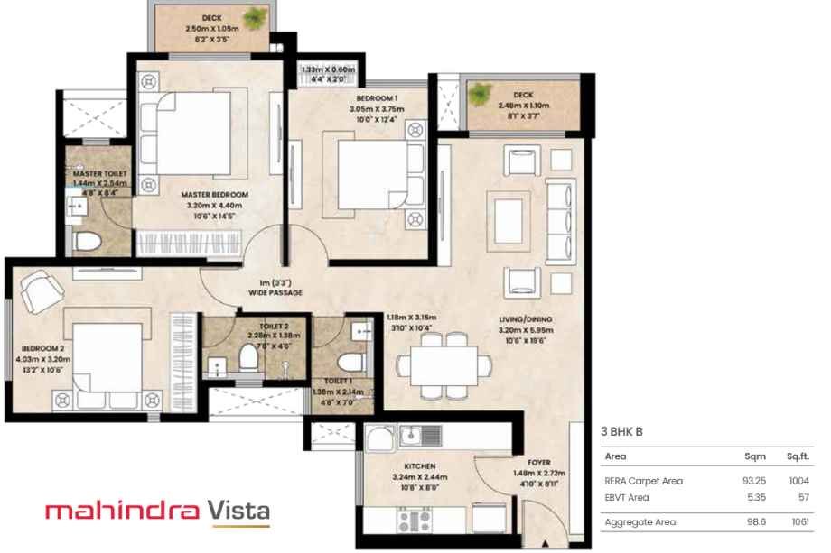 Mahindra-Vista-3-BHK-1061-Sqft