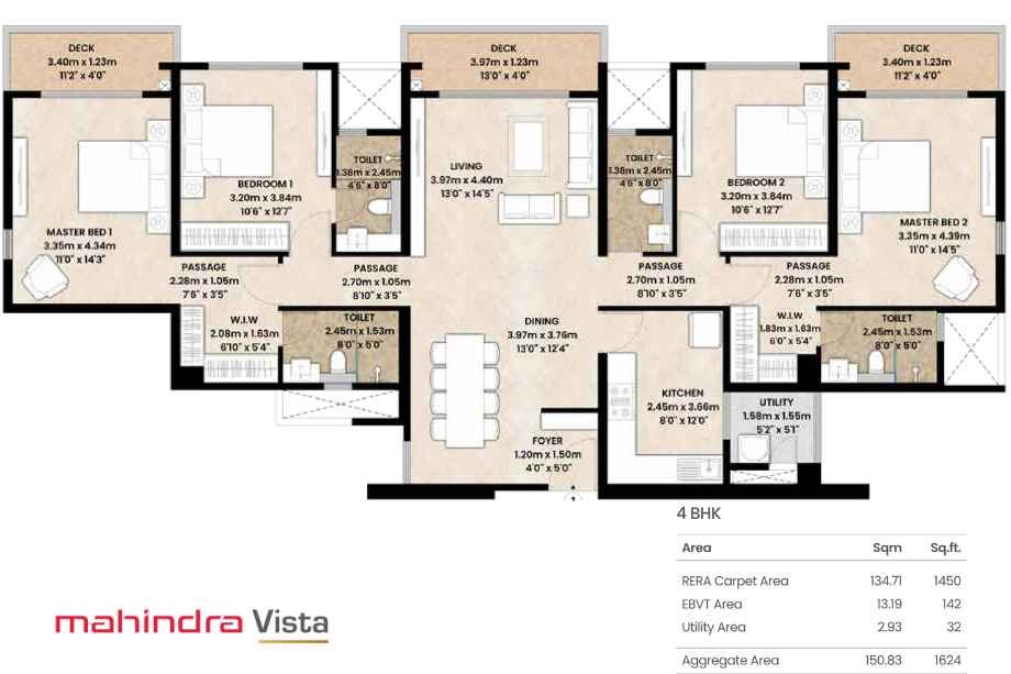 Mahindra-Vista-4-BHK-1450-Sqft