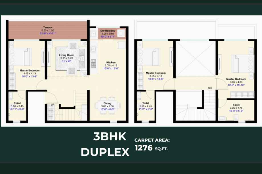 Kohinoor-Central-Park-3BHK-Duplex-Floor-Plan