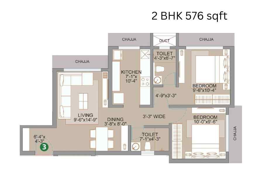 Veena-smart-homes--2-BHK-576-sqft