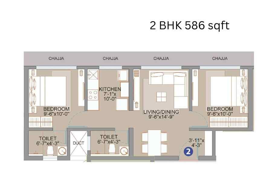 Veena-smart-homes-2-BHK-586-sqft