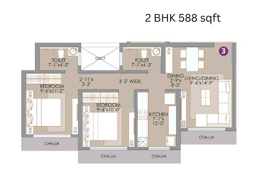 Veena-smart-homes--2-BHK-588-sqft