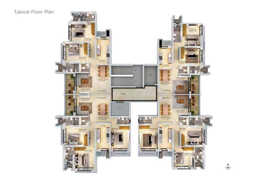 Dimples-New-Siddharth-Typical-Floor-Plan