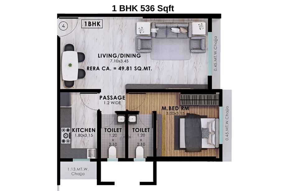 Nandivardhan-Fortuna-Blue-Floor-Plan-1-BHK-536-Sqft