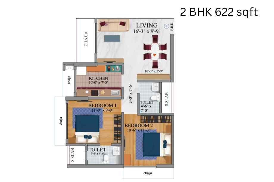 DEM-Cygnus-2-BHK-622-sqft