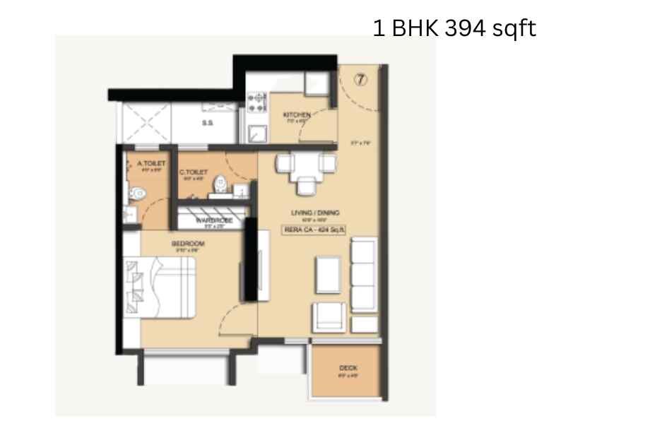 Dotom-Sapphire-1-BHK-394-sqft