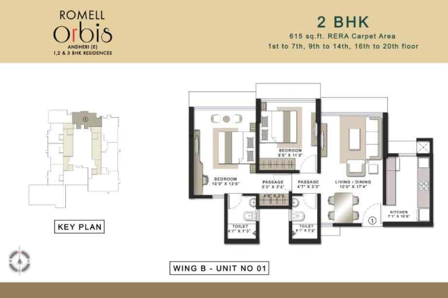 Romell-Orbis-2-BHK-615-sqft