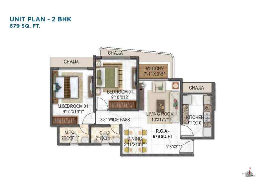 Vaswani-Vista-One-2-BHK-679-sqft