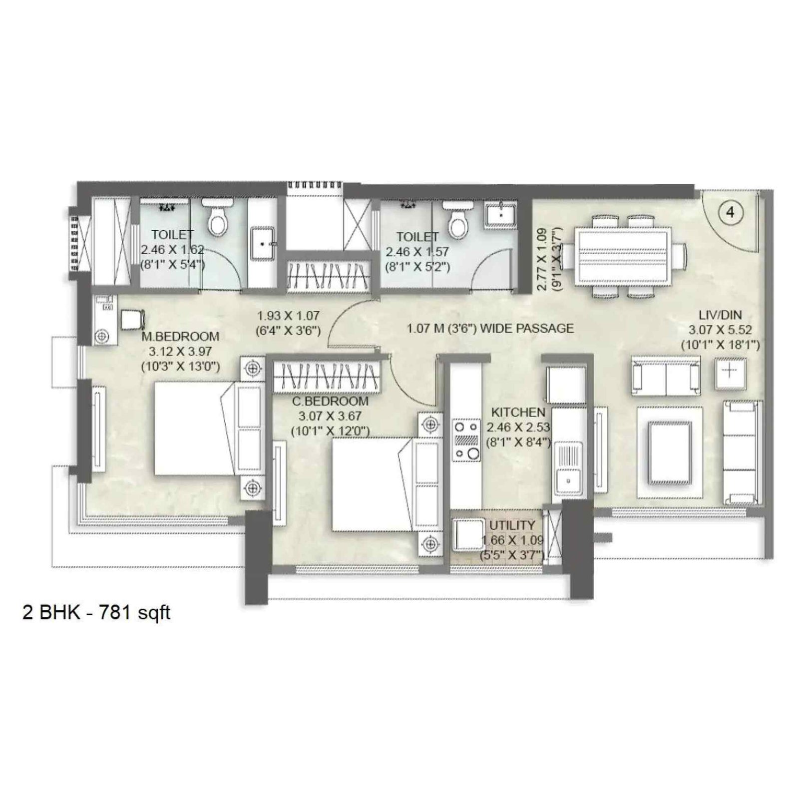 Kalpataru-Vienta-2bhk-781-sqft