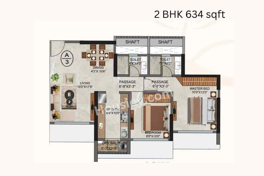 Agarwal-Florence-2-BHK-634-sqft