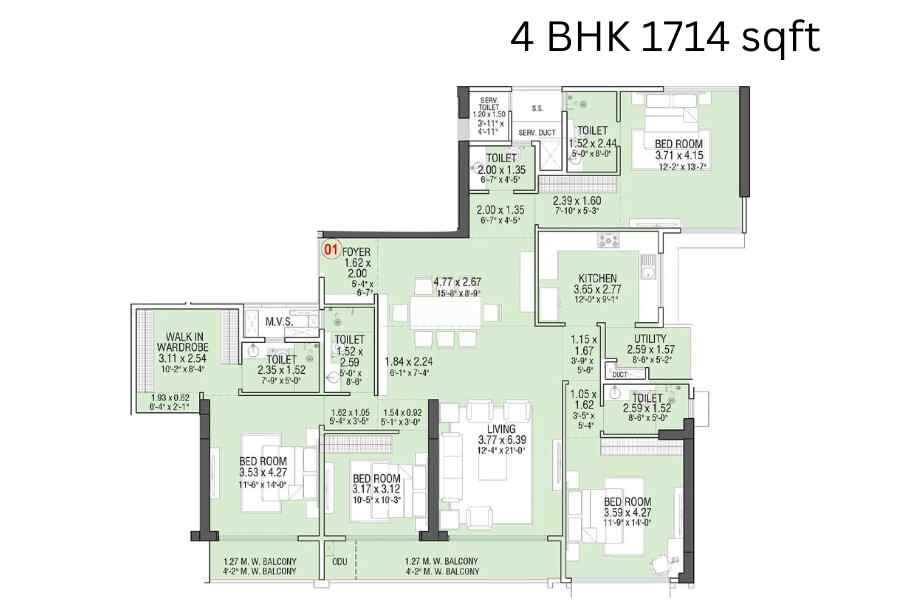 Linkbay-Residences-4-BHK-1714-sqft