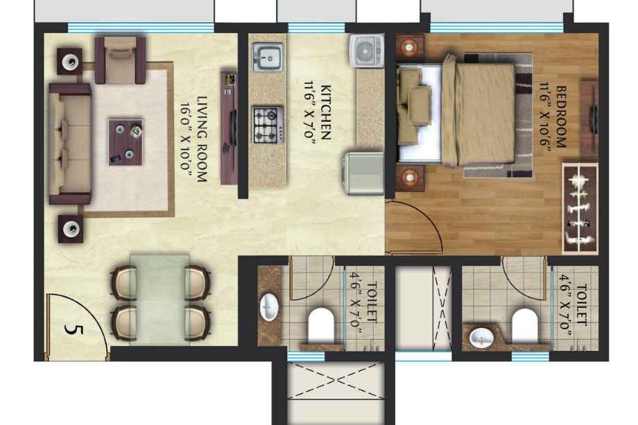 Crescent-Nexus-Floor-Plan-1-BHK-448-Sqft