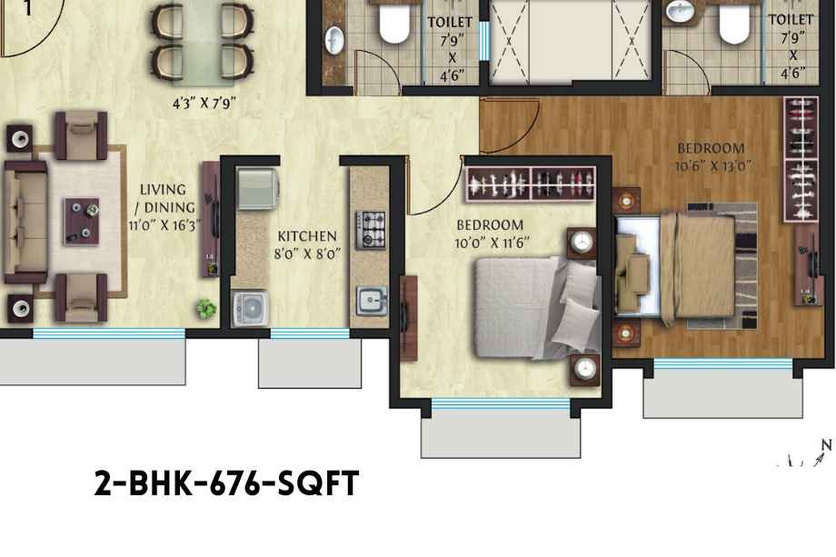 Crescent-Nexus-Floor-Plan-2-BHK-676-Sqft