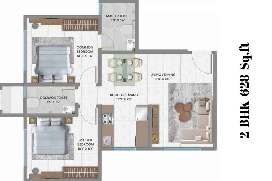Crescent-Silverwoods-Floor-Plan-2-BHK-628-Sq.ft