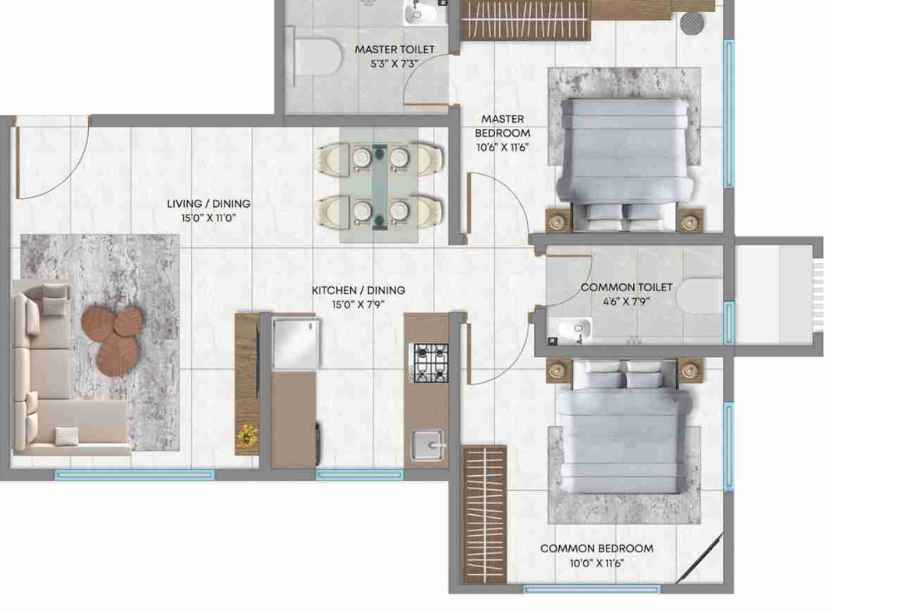 Crescent-Silverwoods-Floor-Plan-2-BHK-644-Sq.ft