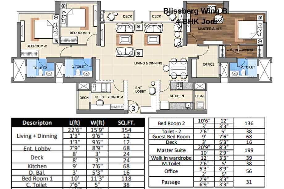 Sheth-Montana-Floor-Plan-Blissberg-Wing-B-4-BHK-Jodi