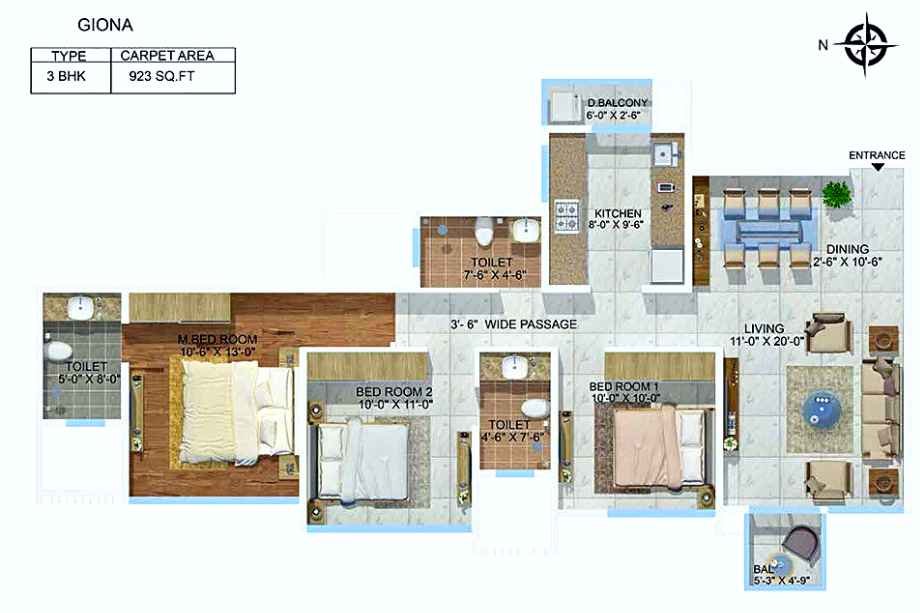 Sheth-Montana-Floor-Plan-Giona-3-BHK-923-sqft