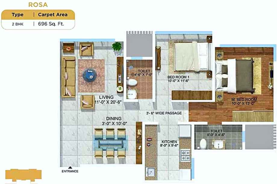 Sheth-Montana-Floor-Plan-Rosa-2-BHK-696-sqft