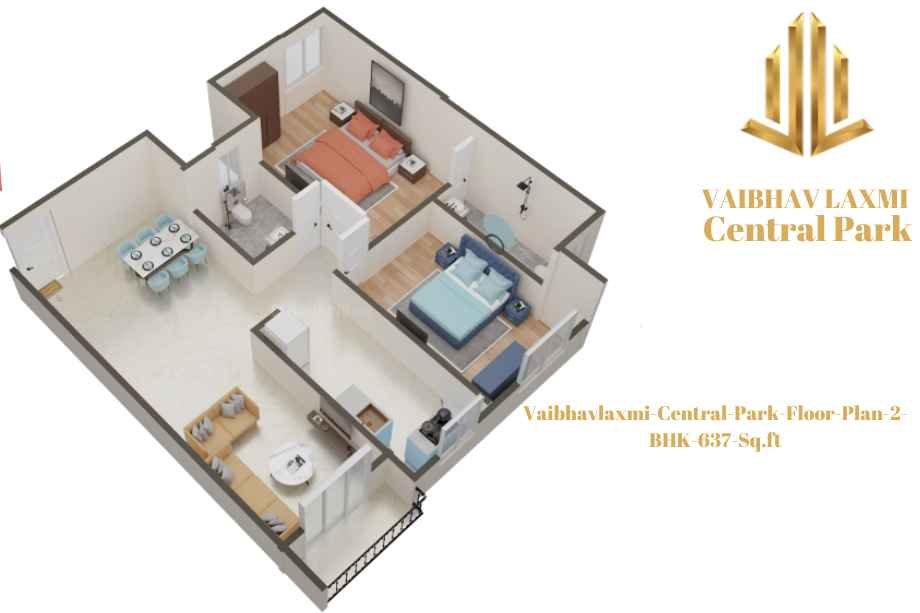 Vaibhavlaxmi-Central-Park-Floor-Plan-2-BHK-637-Sq.ft