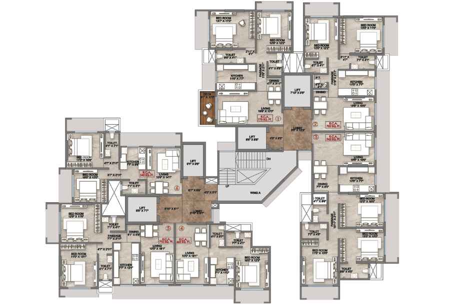 H-Rishabraj-Typical-Floor-Plan-Wing-A