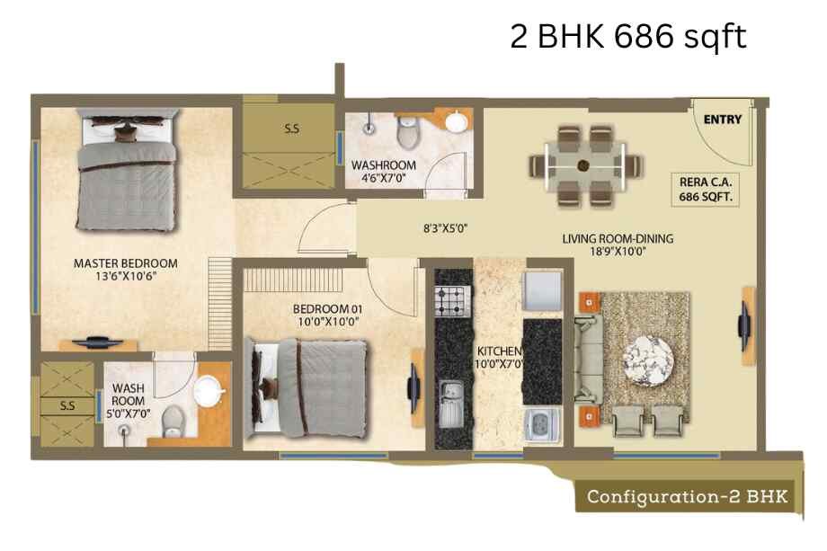 Unimont-24-Karat-2-BHK-686-sqft