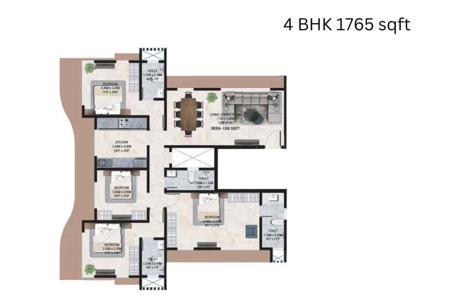 Silver-Serene-4-BHK-1765-sqft