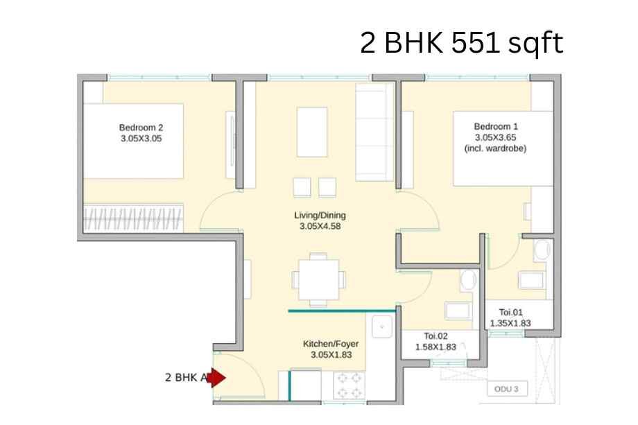 Keemaya-UK-Iona-2-BHK-551-sqft