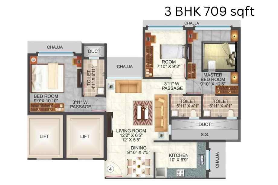 Metro-Devbhoomi-3-BHK-709-sqft