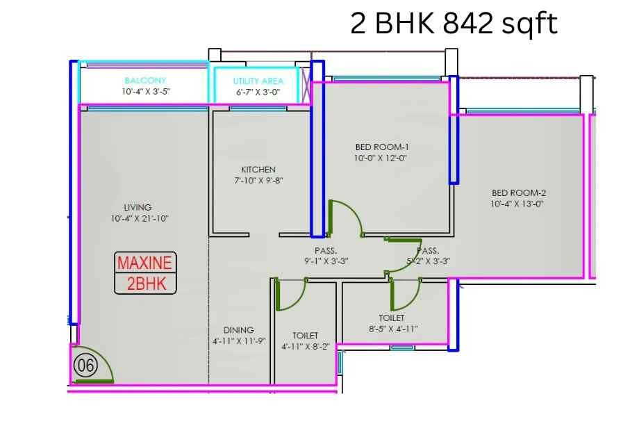 Fortune-Florence-2-BHK-842-sqft