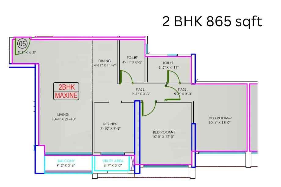 Fortune-Florence-2-BHK-865-sqft