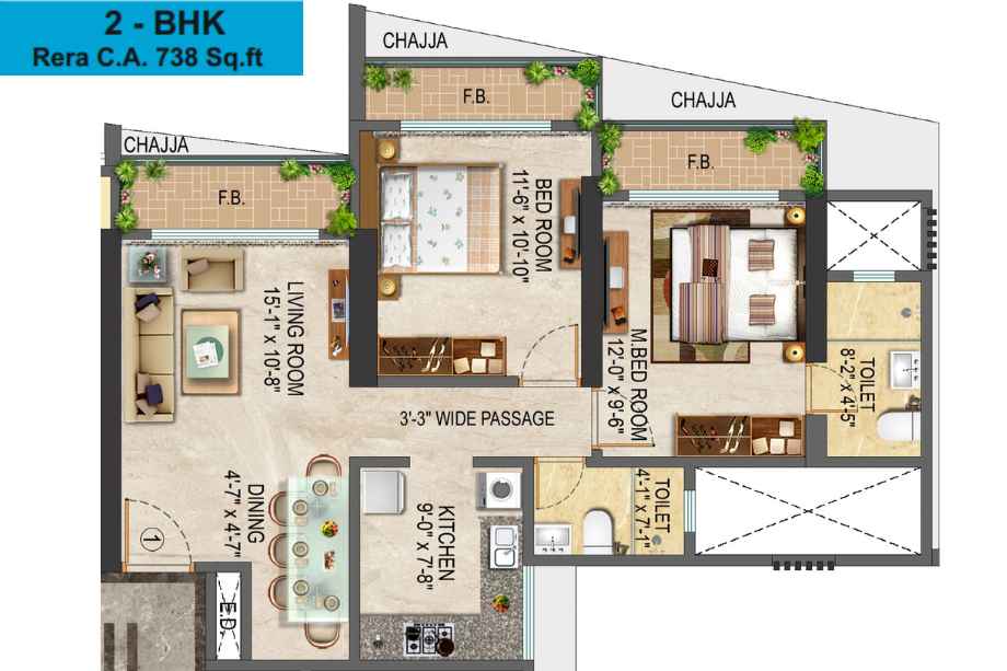 Libert- Bay-Vue-Floor-Plan-2-BHK-738-Sqft